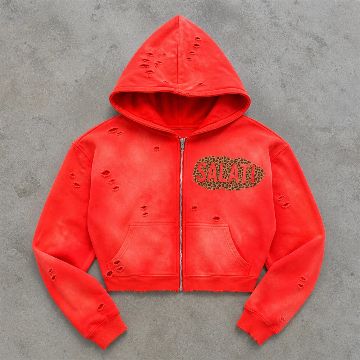 Custom Men's heavyweight Cotton Oversize Streetwear Zip up Hoodie Unisex Embroidery distressed Boxy Acid Washed Hoodies For Men gallery 7