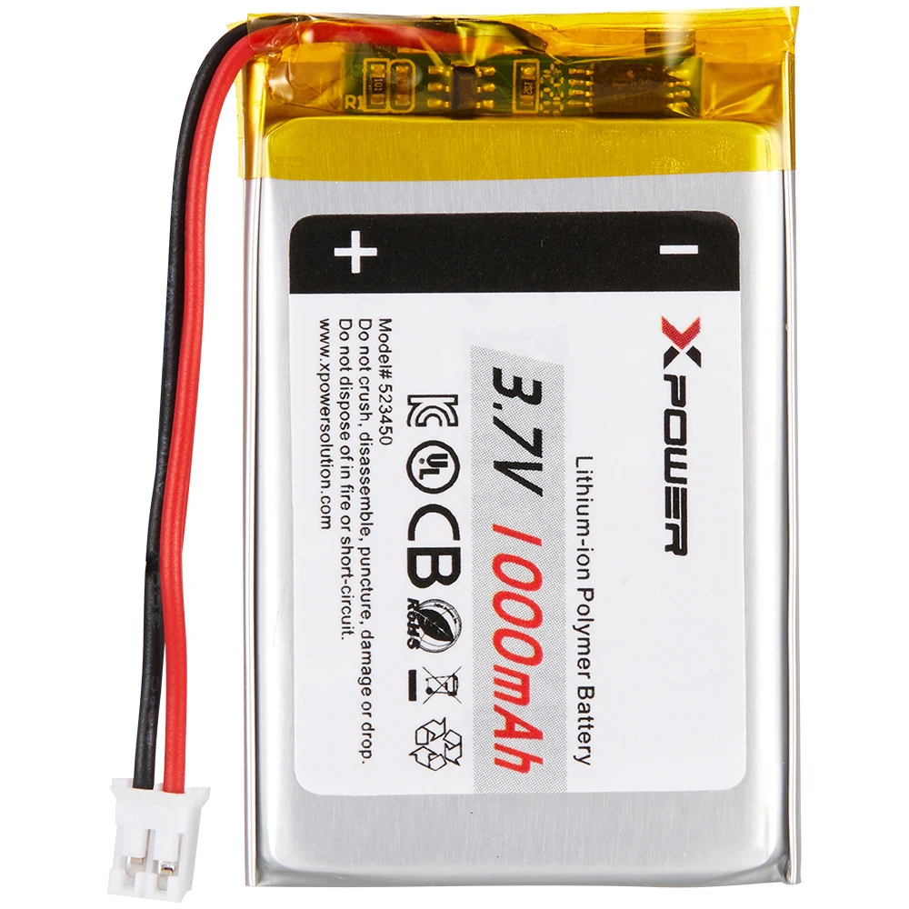 523450 Lipo Battery UL KC CB ROHS 1000mAh 3.7V Lithium Polymer Battery