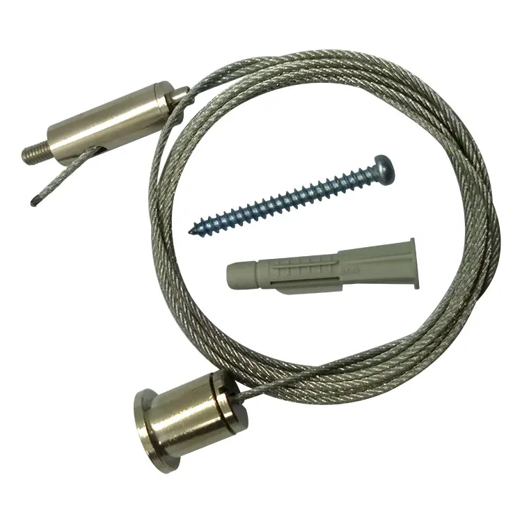 Acoustic Ceiling Grid Type Lighting Suspension Steel Wire Cable Kits Luminaire Wire Mounted Hanging Kit