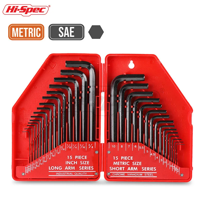 Quality 30pc MM & Imperial  Hex Allen  Key Set In Folding Case New HX023 