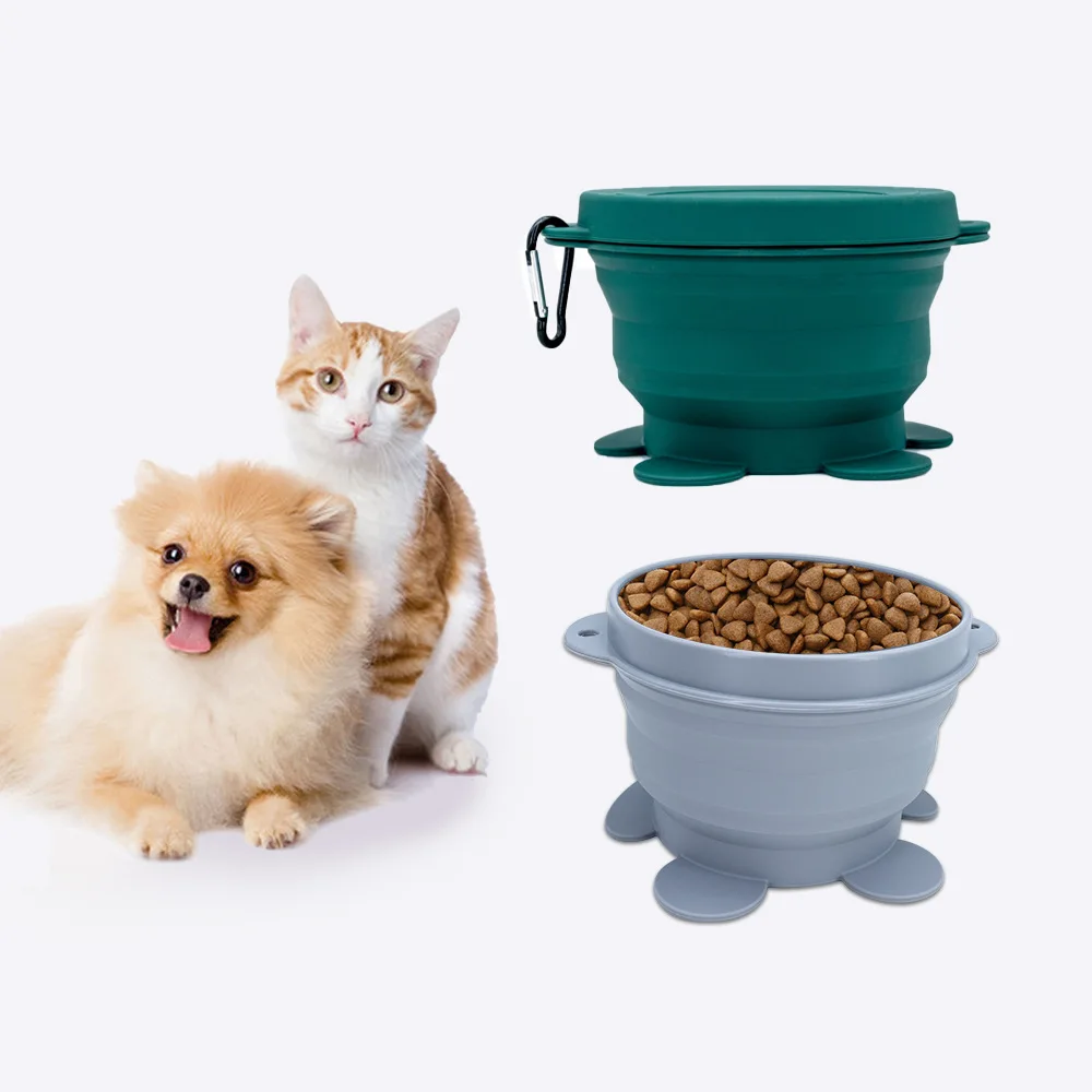 800ML Collapsible Dog Silicon Bowl Eco Friendly Custom Logo Silicone Travel Dog Feeding Bowls