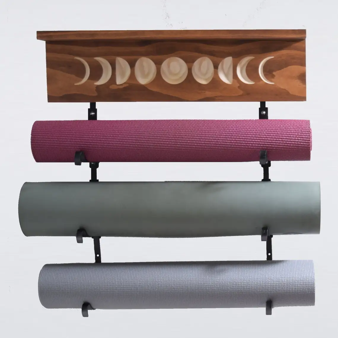 Holz Yoga Matten Halter-Regal - Wandregal fr Yoga-Studio und Deko