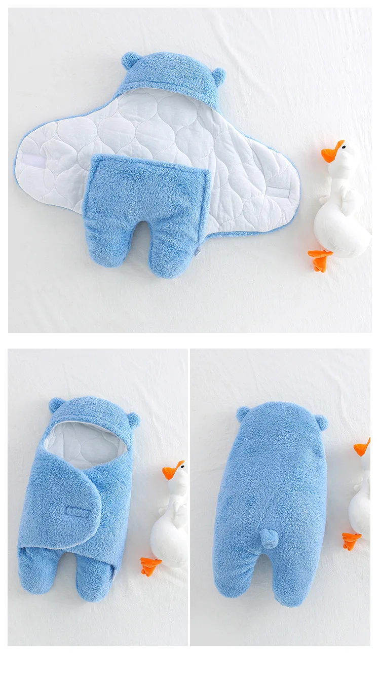 Wholesale Baby Swaddling Blankets Plush Bear Swaddling Wraps Baby ...