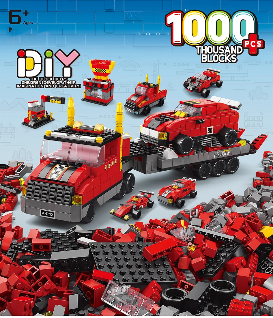 Lego Car 1000 Pieces Educational Racing Block Set