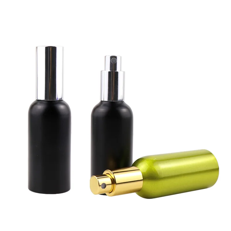 Custom Logo 30ml 50ml 100ml 120ml 150ml Cosmetic packaging aluminium perfume spray pump bottle or screw cap