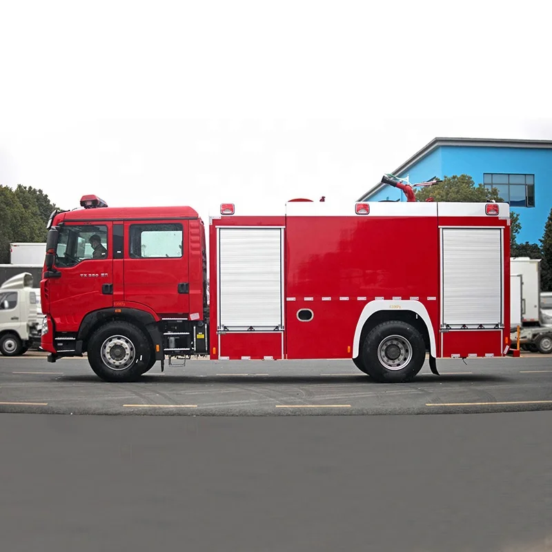 Howo Double Cab 4x2 Fire Truck 8 Ton Remote Control Fire Rescue Truck Mounted with High Pressure Water Cannon