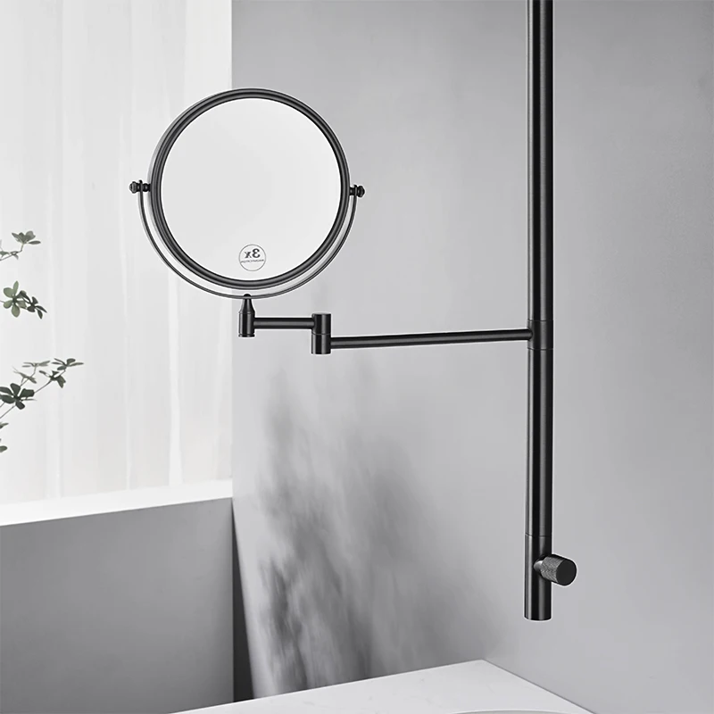 Brushed Gold Brass Modern Single Straight Tube Rotary Model Wall Mounted Water Drop Taps Mixer Ceiling Basin Faucet Mirror