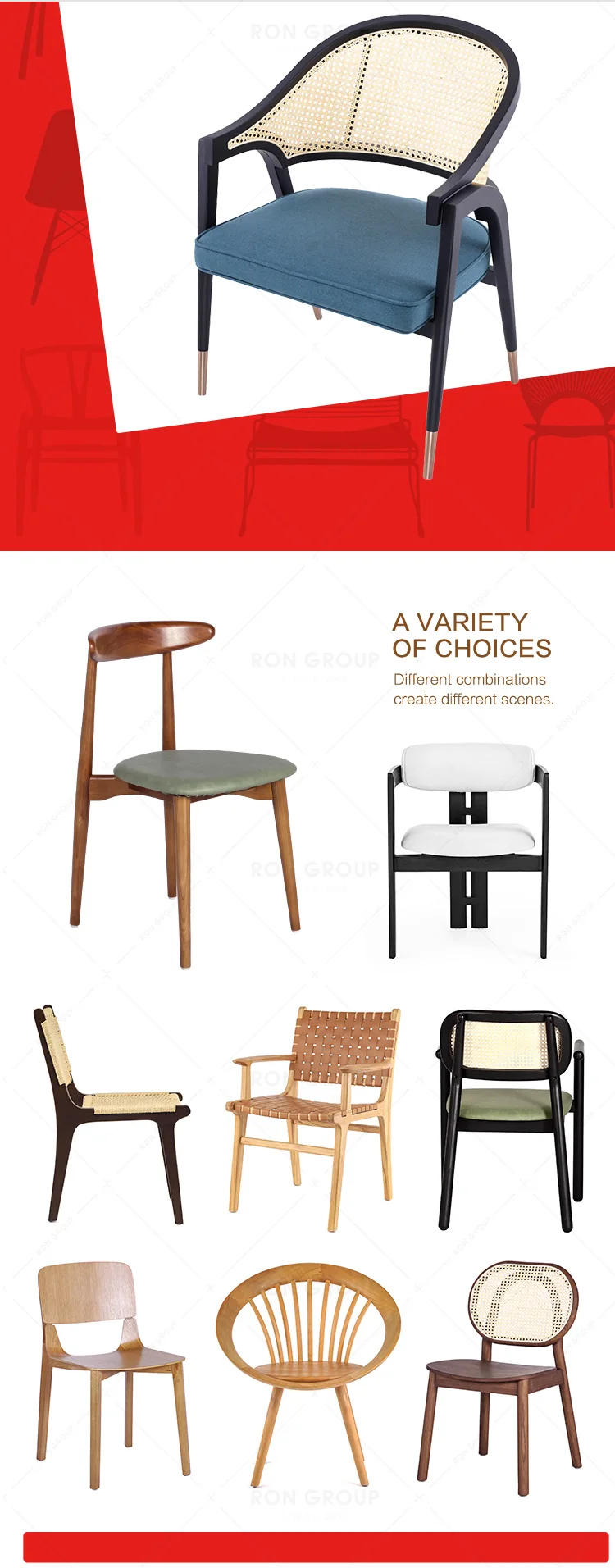 Factory Direct Sale Modern Commercial Restaurant Furniture Fashion High End Solid Ash Wood With Soft Cover Dining Room Chairs