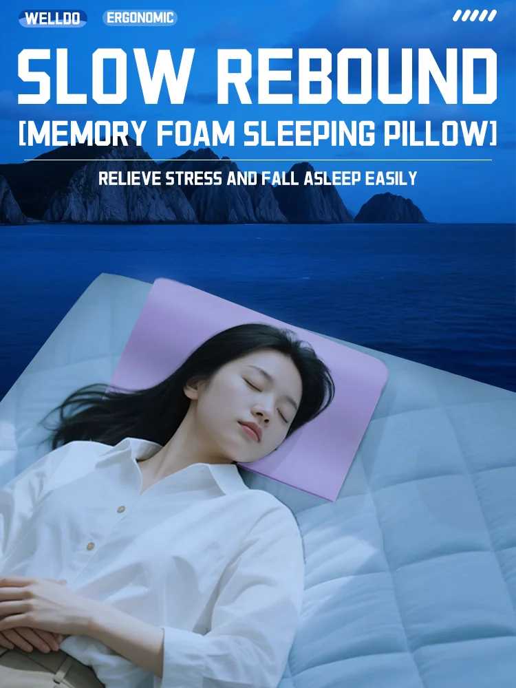 Factory Sale Ergonomic Support Cervical Neck Pillow Memory Foam for Side Back Stomach Sleepers with Pillowcase