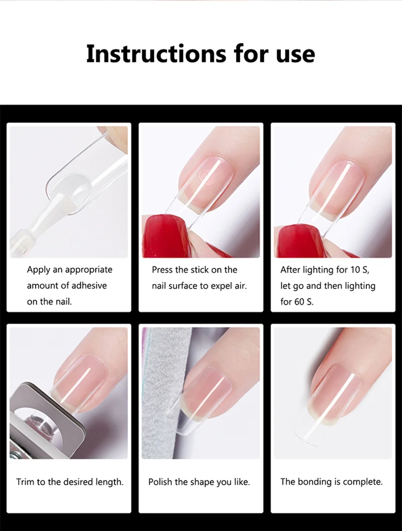 Full Cover Nails Tips 504pcs/set Boxed Hot Selling Custom Logo White