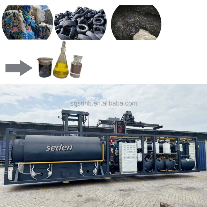 Electric Heating   Waste Tire Processing Plant Plastic Pyrolysis Machine and Waste Oil Filtration Machine to diesel