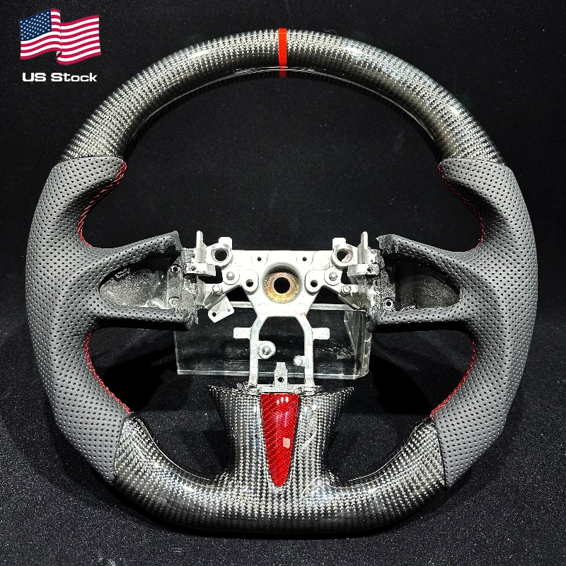 Carbon Fiber Steering Wheel for Infiniti Q50 / Q60 – Red Accents