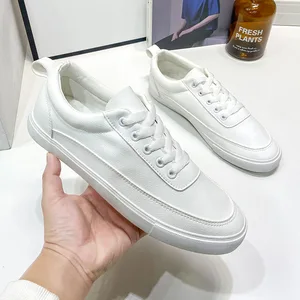 Autumn Male Student Sports Leisure Board Shoes Breathable Pure White Youth Sneakers for Winter High Top Style for Daily Wear