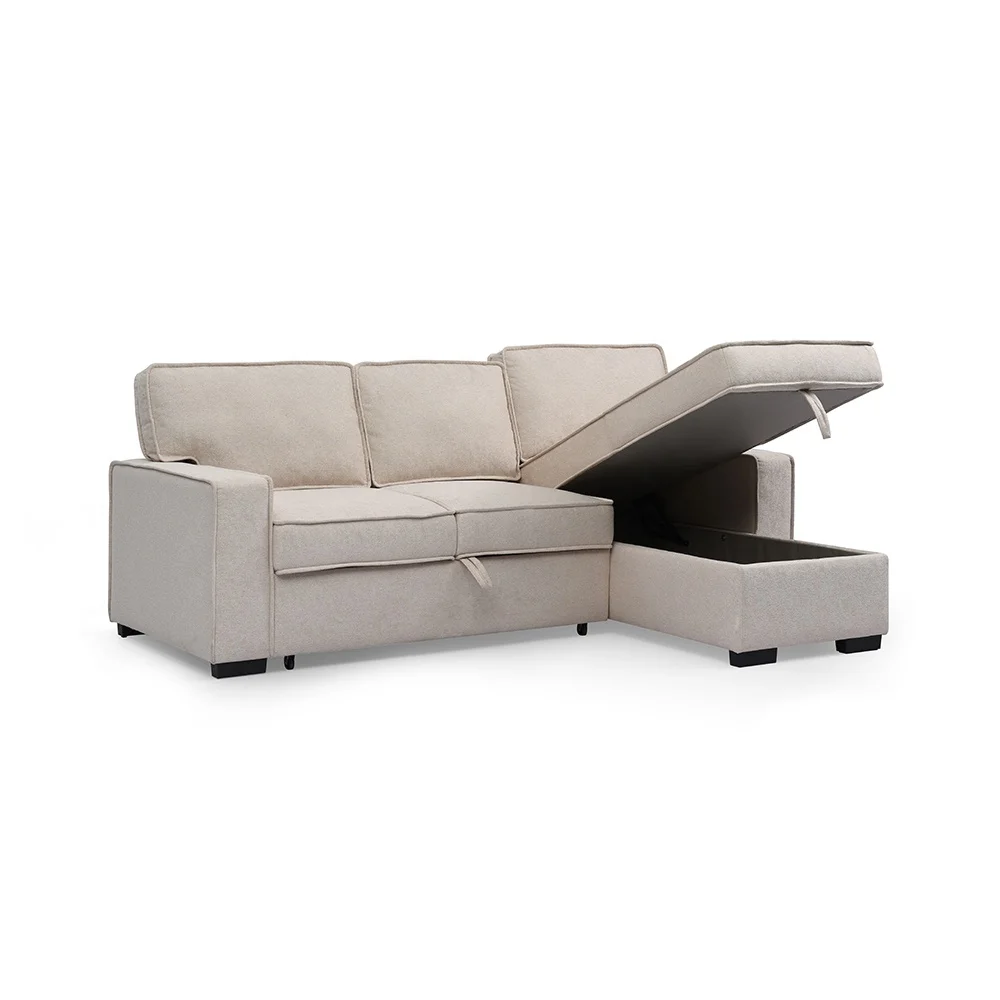 VASAGLE Convertible Sofa Cum Bed with Storage Living Room Furniture Customized L Shaped Sofa Bed