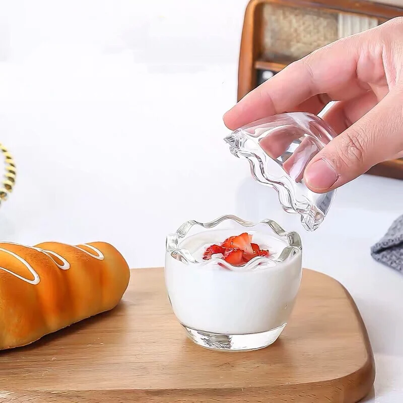 60毫升80毫升蛋形布丁罐酸奶玻璃杯玻璃杯杯子甜点玻璃容器 - buy