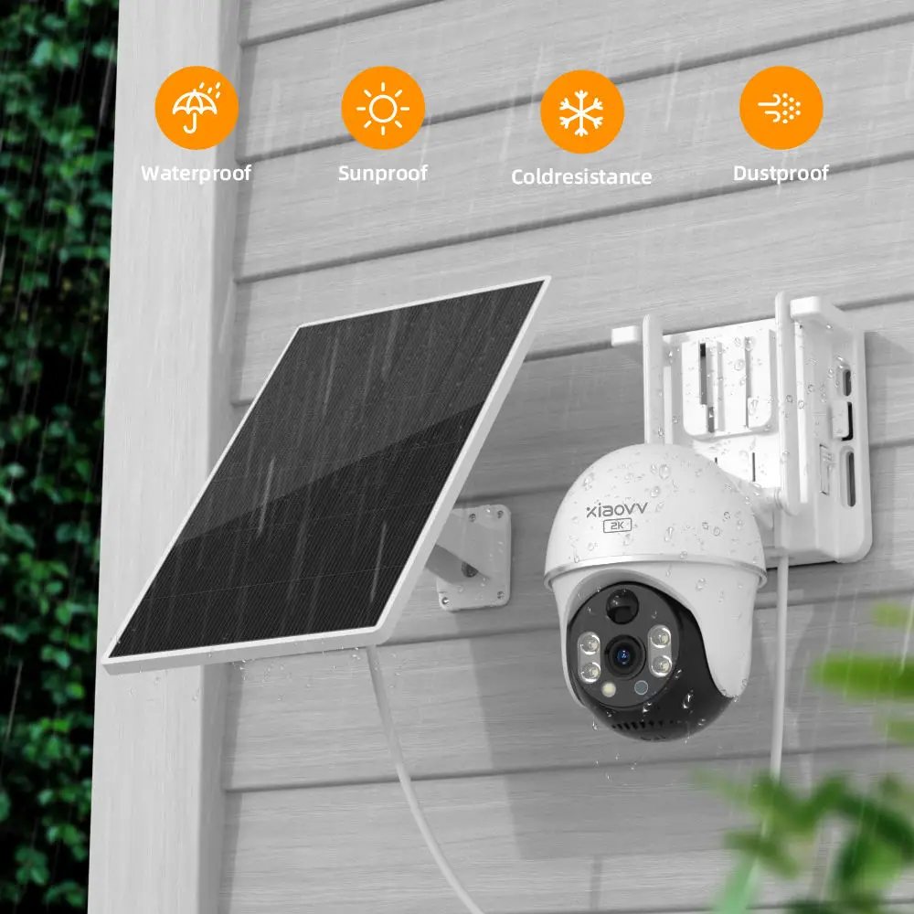 Xiaovv Solar CCTV Camera with 4G SIM Card 3MP Motion Detection