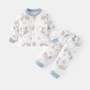 Baby Clothing Sets Cotton Jacket Pants Thickened Cute Two-Piece Toddler Girls Clothing Sets