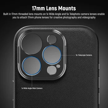 Neewer PA083 17mm Thread Lens Mounts Black Mobile Phone Cases for Phone 16 Pro product image