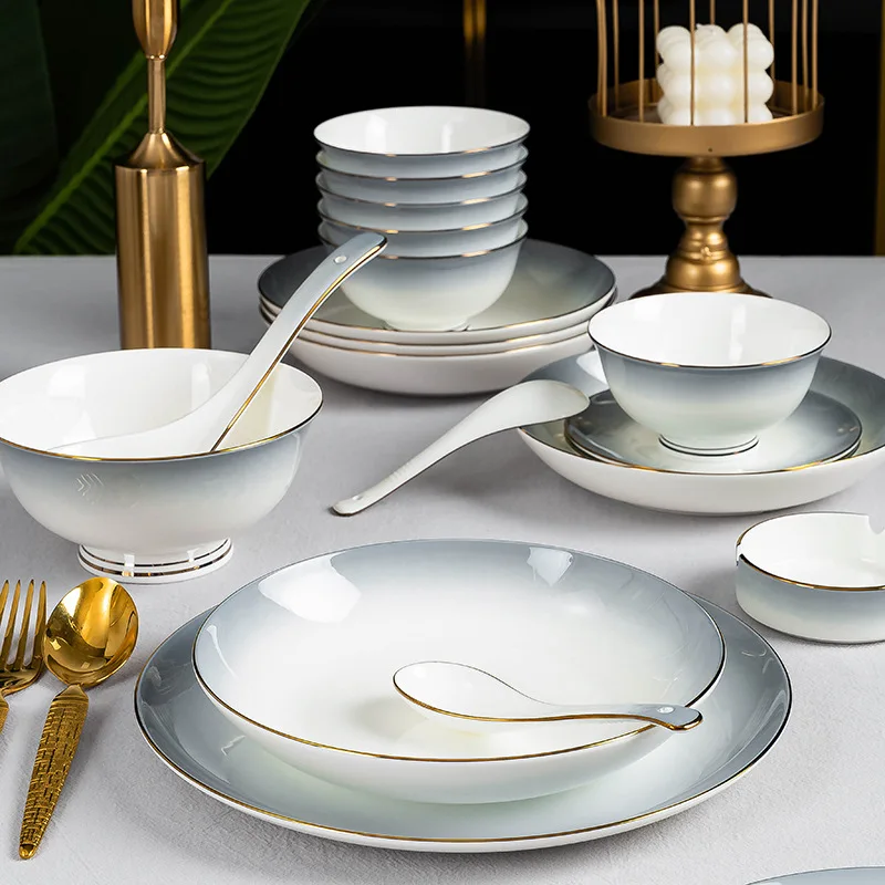 2025 Jingdezhen Bone China Dinnerware Set 6-Person 22 Pieces