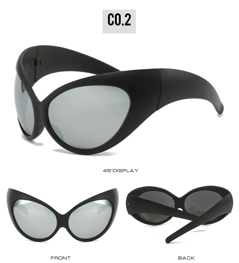 Y2k Sports Wrap Around Futuristic Sunglasses 2023 Women Men Oversized