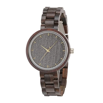 OEM/ODM Luxury Women's Quartz Watch TJW Simple Style Ebony Band 16mm Width Customizable Charm
