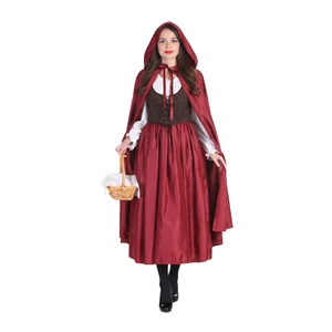 Christmas Anime Cartoon Stage Performance Outfits (with Red Hat) Halloween Red Maid/Fairy Tale Adult Costumes-Polyester Material