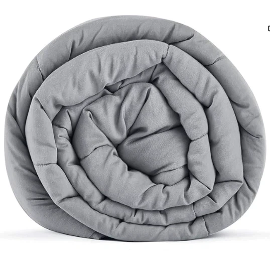 Luce di pressione di scarico grigio 60x80 pollici 20lbs trapuntatura perle di vetro per adulti 100% imbottitura comoda coperta ponderata in cotone