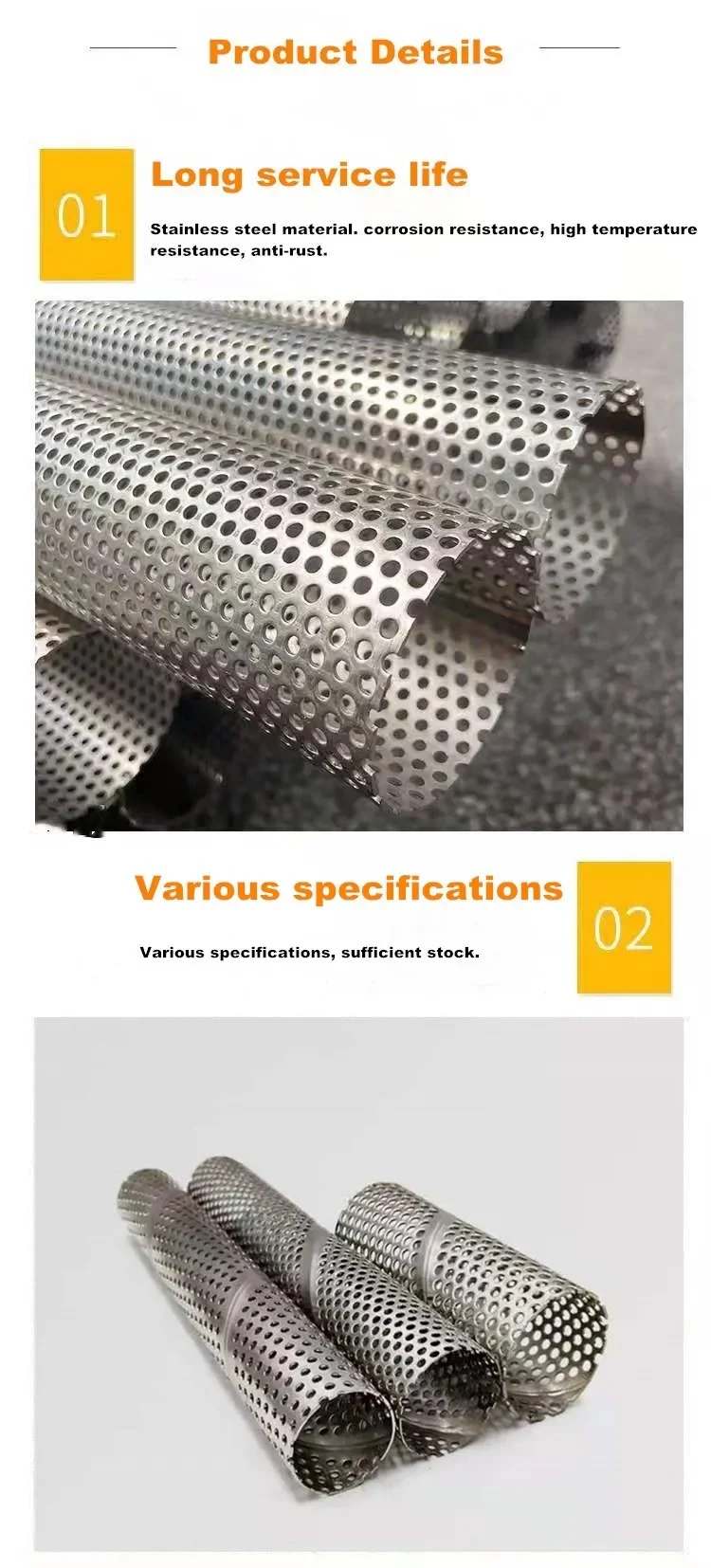 Stainless Steel Perforated Cylinder/perforated Metal Mesh Tube Pipe ...