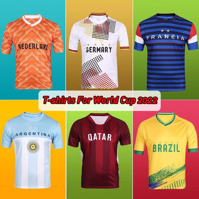 Китайская фабрика Размеры S/M/L/XL футболки футбольной команды из полиэстера для чемпионата мира по футболу 2022 года в