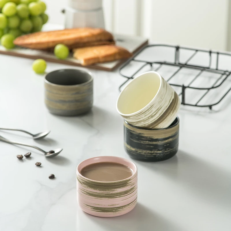 Wholesale White Ceramic Snack Bowls Set with Golden Tray Serving for Kitchen Dipping Cake Serving Home or Restaurant Use