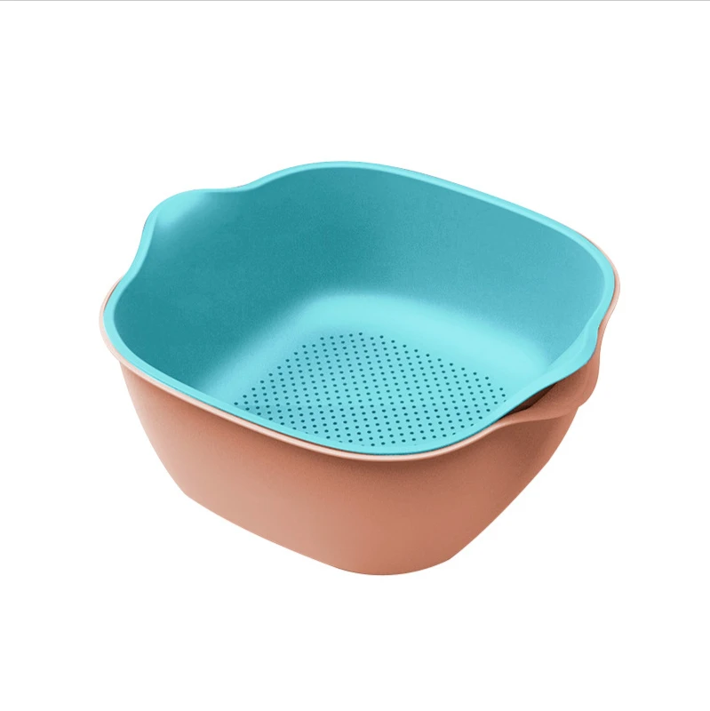 double-layer drain basket household drying fruit basin vegetable