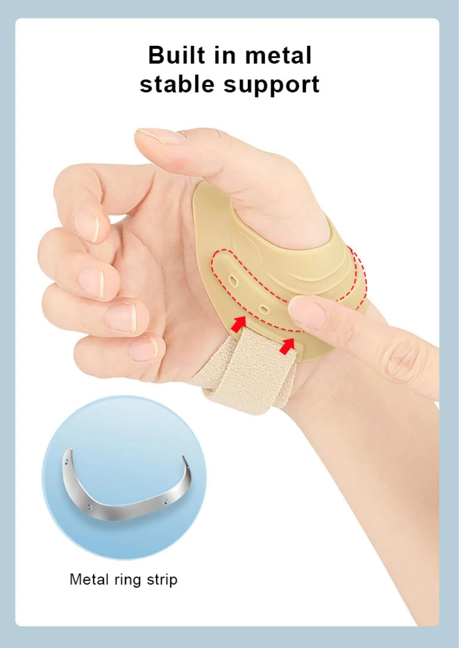 CMC关节拇指关节炎支撑支撑软硬塑料组合，带拇指压缩套