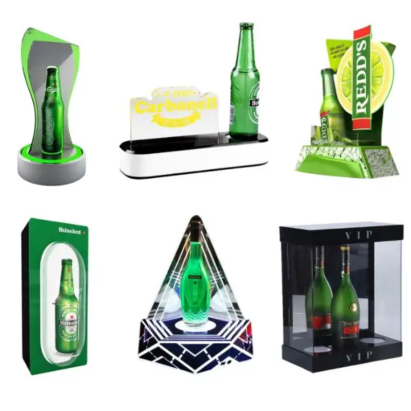 Custom bottle glorifier display for Carbonell and REDDS liquor brands by TERMEIN