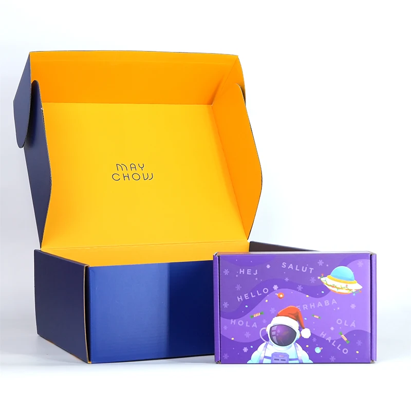 Custom logo Blue Mailing Postal Box Shoe Clothing Cardboard Gift Box Small  Packaging Boxes for Packiging