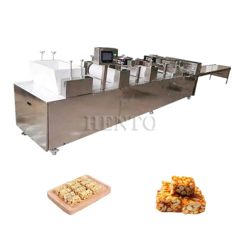 Stable Working Peanut Bar Flatten and Cut Machine / Energy Bar Cutter / Rice Cake Forming Cutting Machine