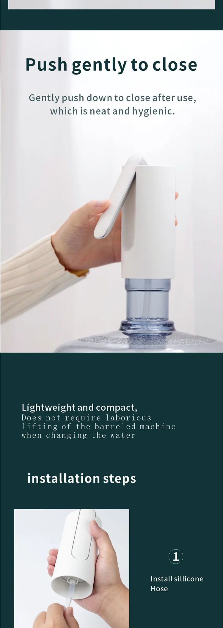 Portable Automatic Electric Rechargeable Mini Pump Drinking Water Dispenser