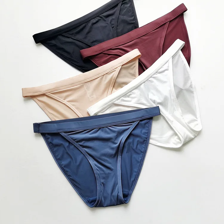 Woman Ice Silk Panty Solid Low-waist Seamless Laser Cut Underwear One ...