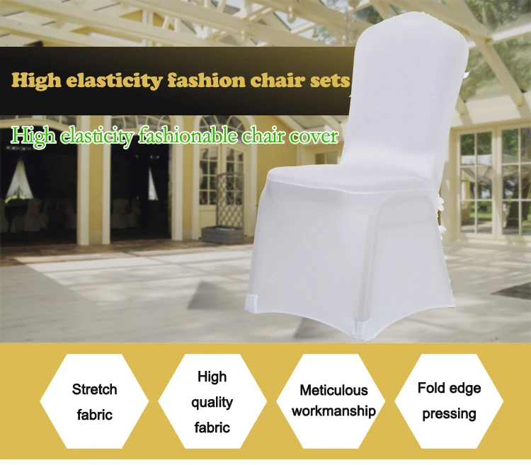 Luxury High Stretch Colorful Rosette Flower Design Spandex Chair Covers