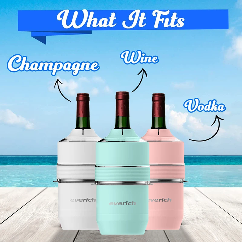 304 Stainless Steel Wine Bottle Chiller Portable Champagne Insulator