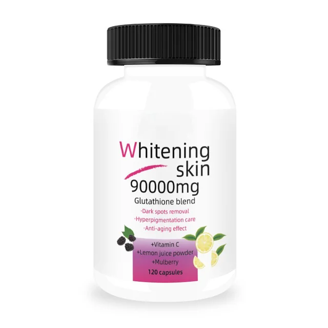 OEM ODM 90000mg Skin Whitening & Anti-Aging Capsule 120 Capsules for Adults Gluta Thione Organic Vitamin C Collagen Capsules