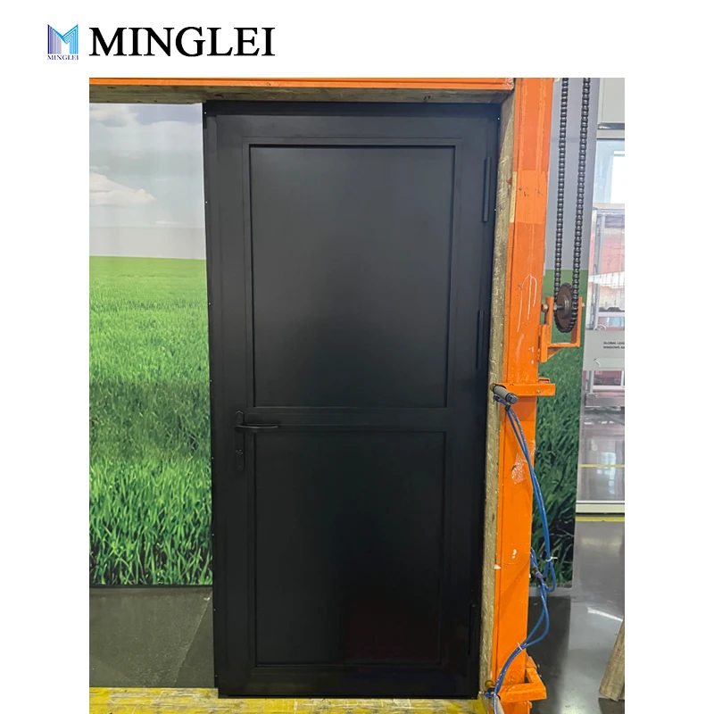 product modern black aluminium front entry door high security exterior entrance door with heavy duty door closer-1
