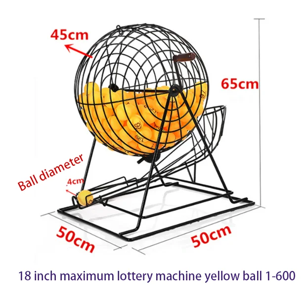 Металлическая негабаритная машина для бинго 600 шары ручная 18-дюймовая металлическая лотерейная настольные игры