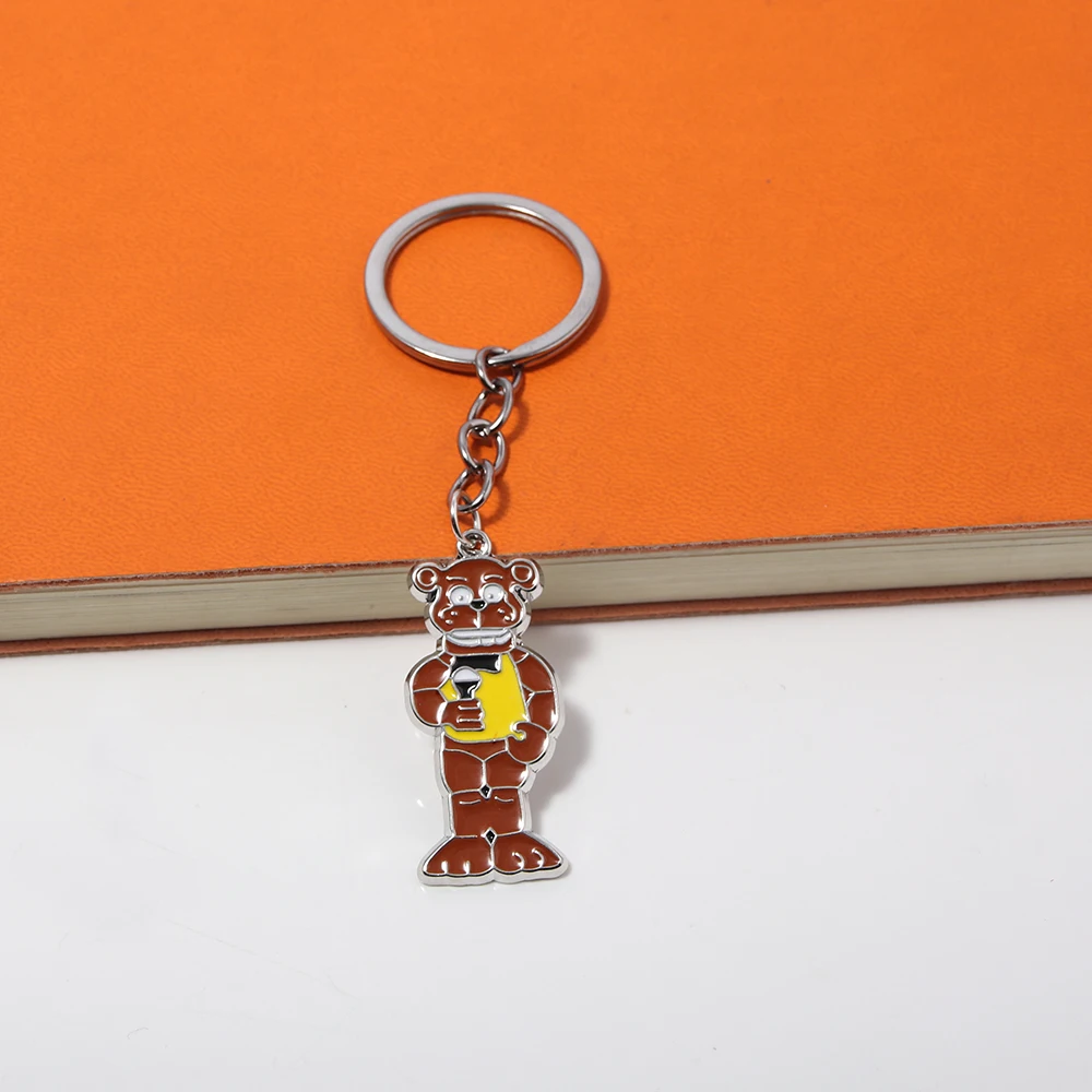 Hot Anime FNAF Fazbear Enamel Keychain Backpack Clothes Charms Holiday Gift for Kids