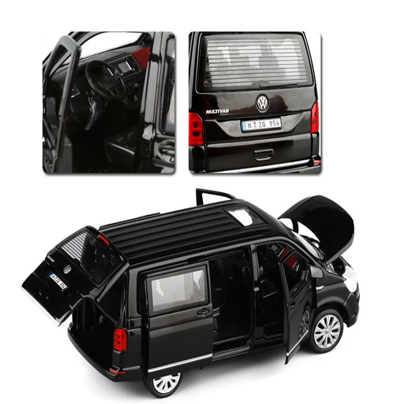 1:32 цинковый Multivan T6 фургон игрушечный автомобиль модель MPV со звуком и светом оттягиваемая литая классическая