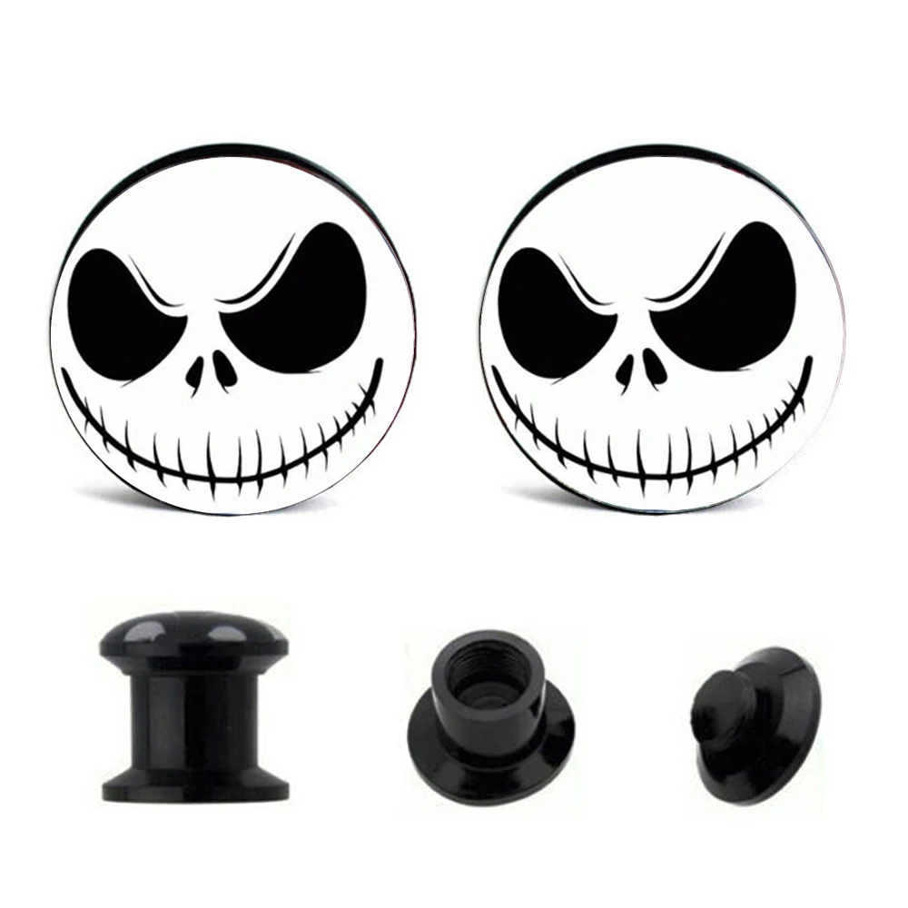 Acrylic Screw Fit Ear Plugs Picture Piercings Expander Stretchers Double Flare 