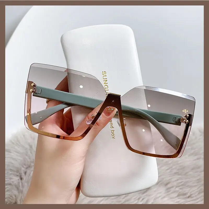 Oversized Square Fashion Sunglasses For Women Luxury Gradient