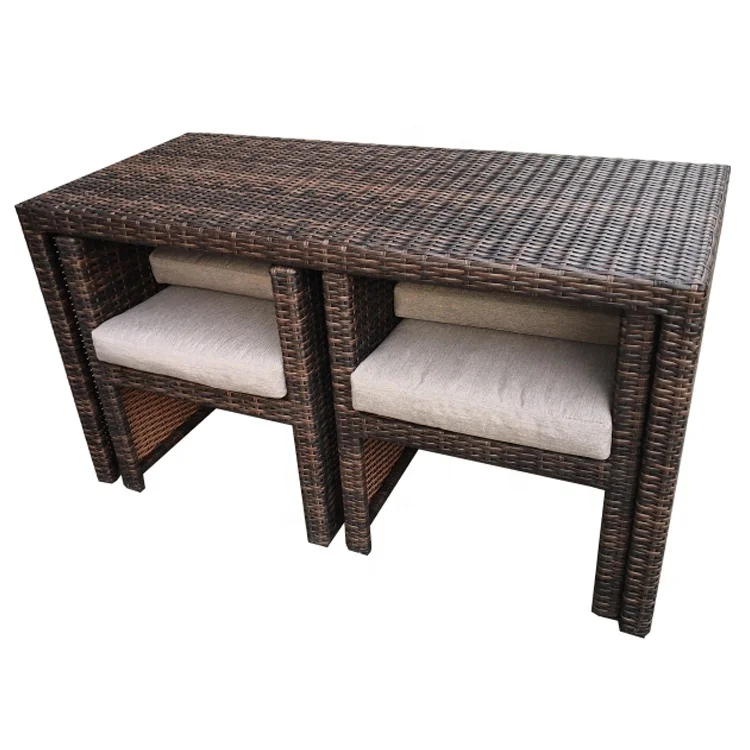 3 piece rattan cube set