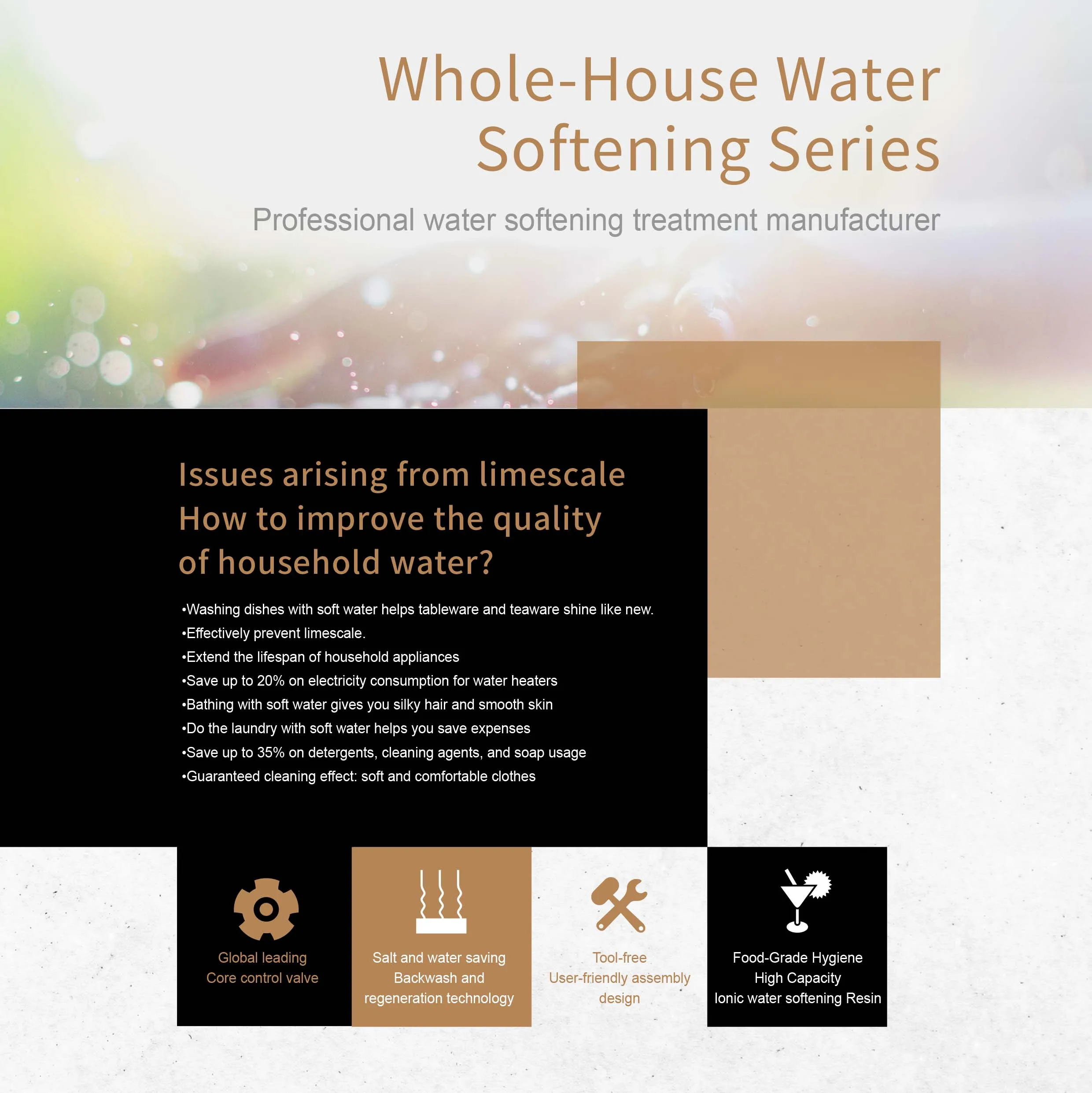 Factory Direct Sales Effectively Prevent Scale Water Softener for Home Whole-House Water System 100% Made in Taiwan