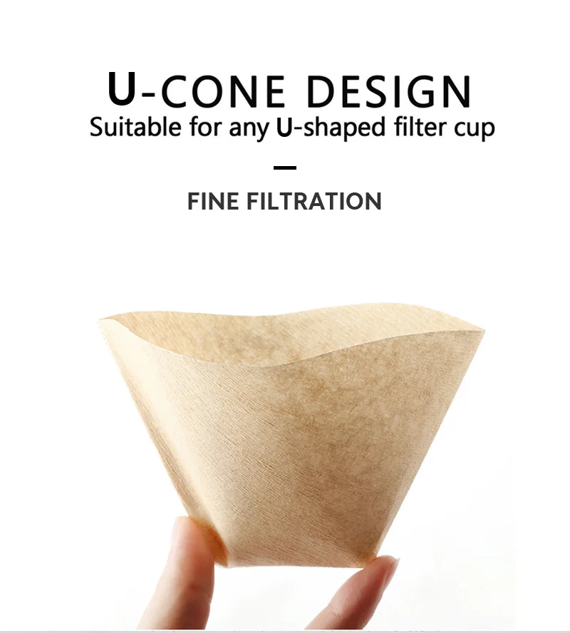 Heat Seal Cone Coffee Filters Paper Disposable For Pour Over Coffee