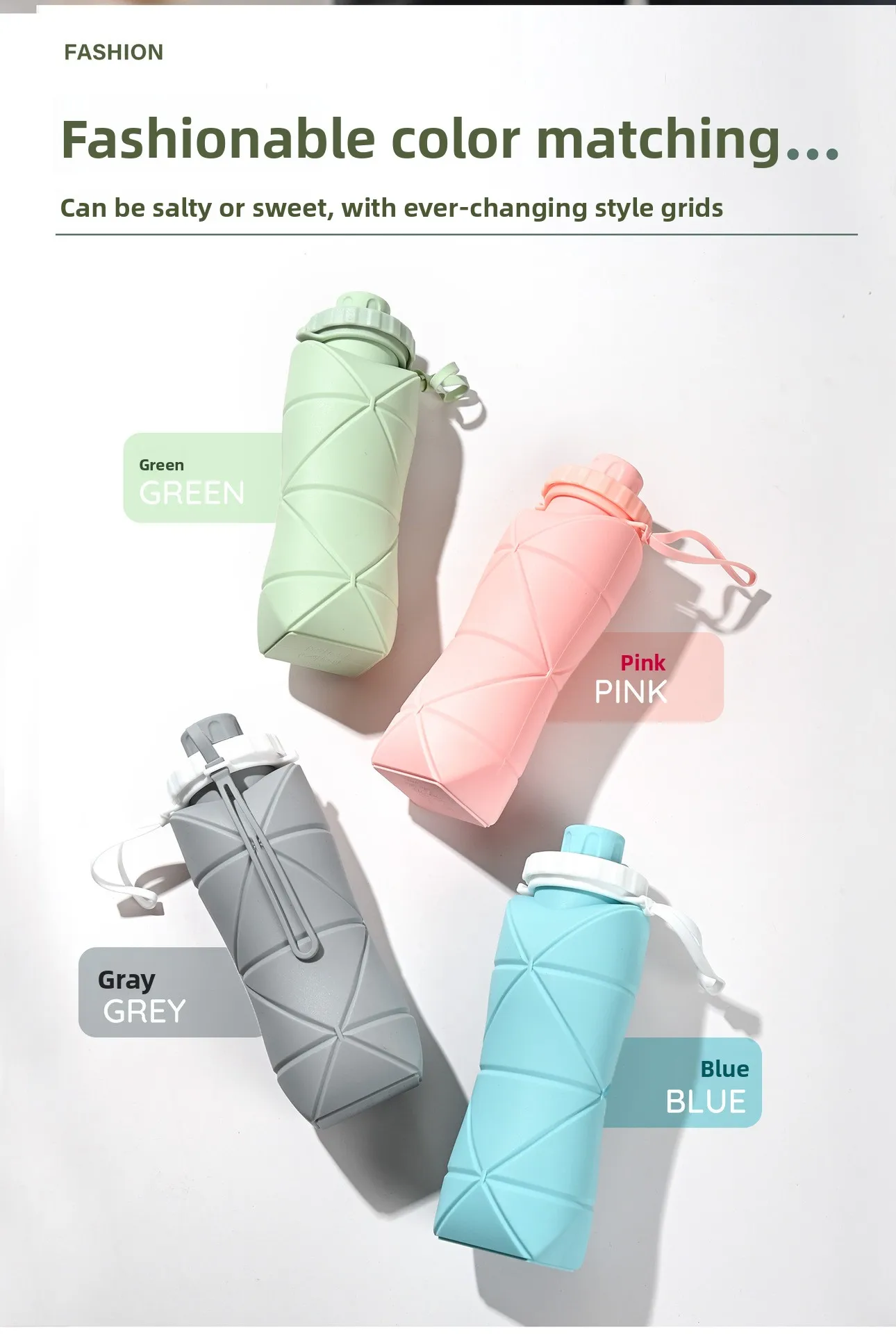 Portable Silicone Drinkware for Outdoor Travel Creative Foldable High-Temperature Resistant Sports Bottle for Direct Drinking factory